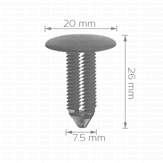 KKD-1436 Копче Ф7 мм фиксатор на задния панел на багажника за Ford Granada Sierra Transit Connect C-Max Kuga