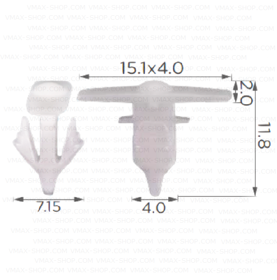 KKD-1492 Копче уплътнение предна врата за VW T5 T6