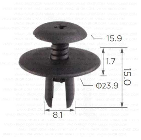 KKD-1825  Щипка прагове решетката радиатора шумоизолация капак VW